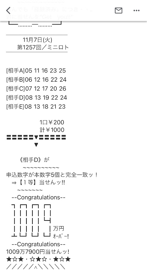 グランドスラムの宝くじ予想を使ってみた